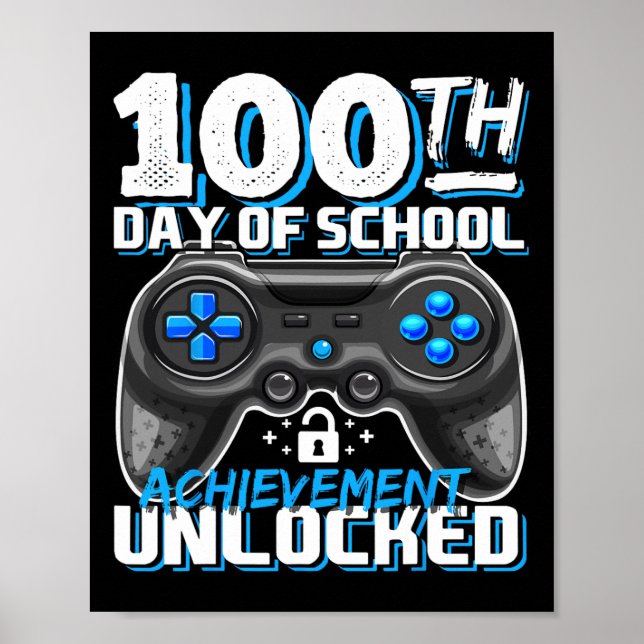 Poster 100 Dias De Realização Escolar Jogo De Vídeo Desbl (Frente)