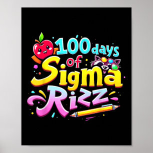 Poster 100 Dias De Sigma Rizz 100º Dia De Crianças Escola