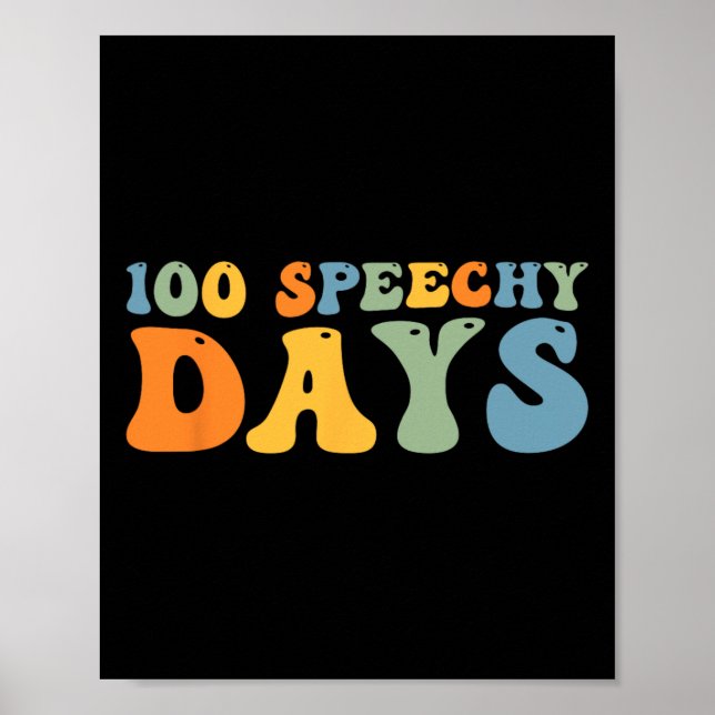 Poster 100 Dias De Terapia De Discurso Escolar Feliz 100º (Frente)