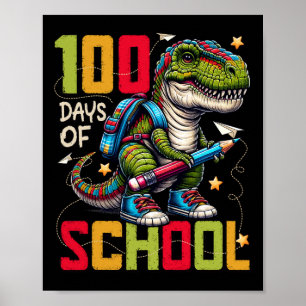 Poster 100 Dias De Trex Escolar 100 Dias Mais Inteligente