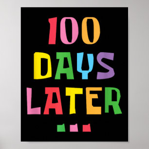 Poster 100 Dias Depois 100. º Dia De Professores Crianças