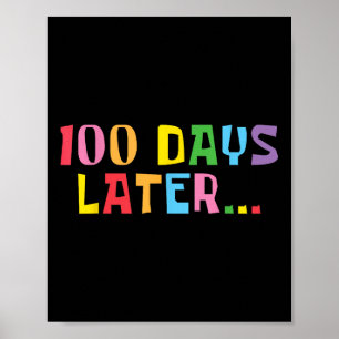 Poster 100 Dias Depois 100. º Dia De Professores Crianças