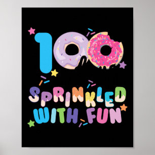 Poster 100 Dias Empurrados Com Rosquinhas Divertidas Feli