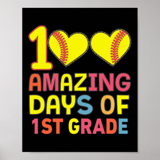 Poster 100 Dias Incríveis de Jogador de Softbol da 1ª Sér