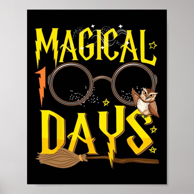 Poster 100 Dias Mágicos De Professores Alunos Crianças B (Frente)