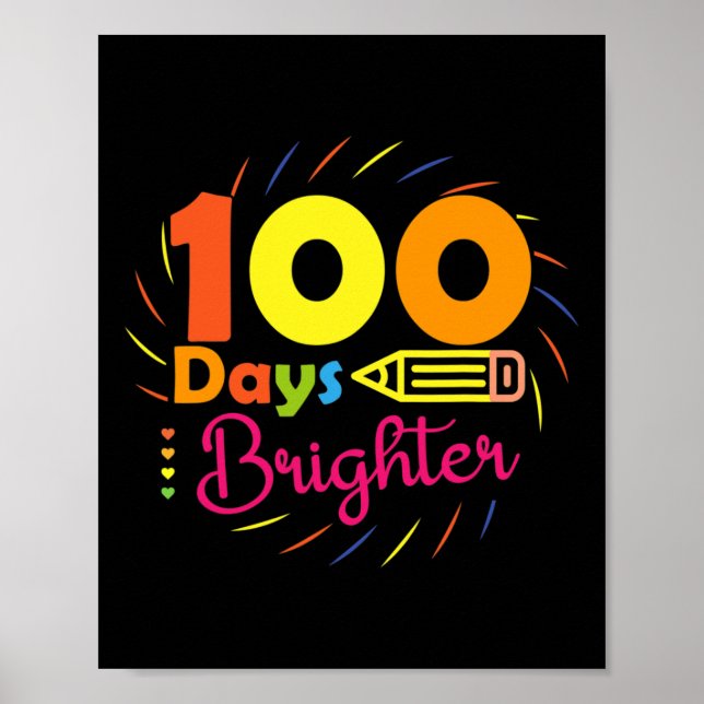 Poster 100 dias mais brilhantes - 100 dias de stu do prof (Frente)