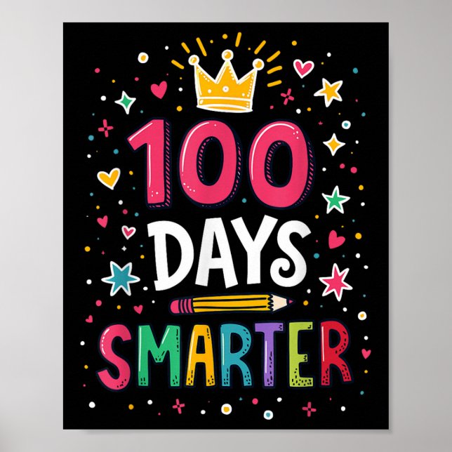 Poster 100 Dias Mais Inteligente Professora 100.º Dia De  (Frente)