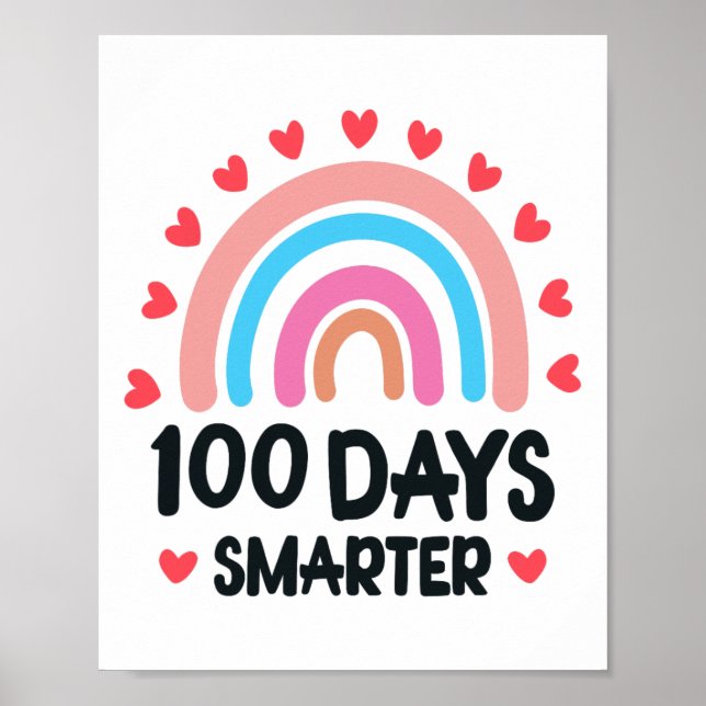 Poster 100 Dias Mais Inteligentes 100.º Dia De Meninos Es (Frente)