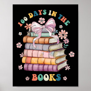 Poster 100 Dias Na Escola De Livros Professores Crianças