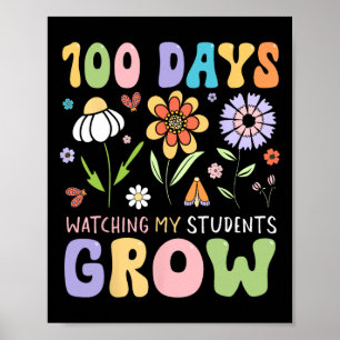 Poster 100 Dias Observando Meus Alunos Crescerem Divertid