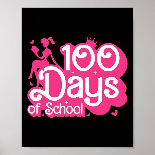 Poster 100 Dias Rosa De Professora Do 100º Dia Sch (Frente)