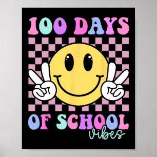 Poster 100 Dias Vibes Sorriem Professora Garota 100 Dia D