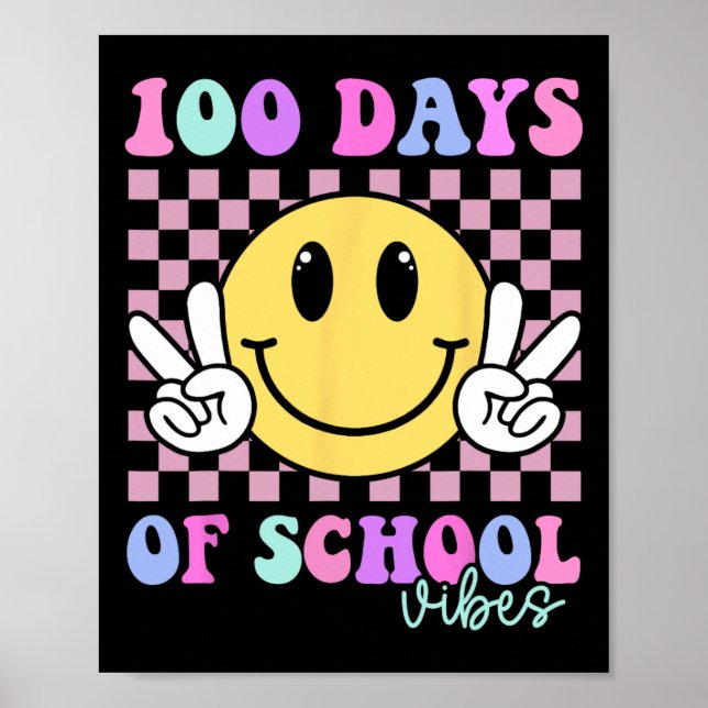 Poster 100 Dias Vibes Sorriem Professora Garota 100 Dia D (Frente)