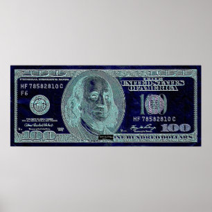 Póster 100 Dólar 2, Assinatura de Arte BW
