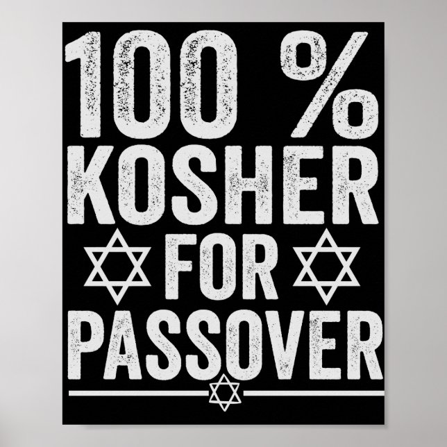 Poster 100% Kosher para o Pessegueiro de Passover Engraça (Frente)