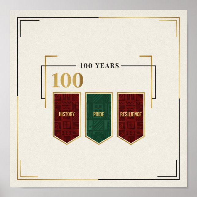 Poster 100 Years of Black History, Pride, and Resilience  (Frente)