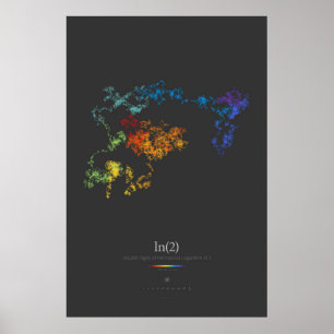 Póster 100k Dígitos do Logaritmo Natural de 2 (escuro)