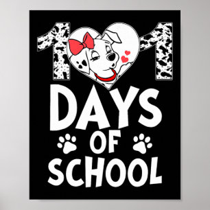 Poster 101 dias de aulas Cachorro Gato Feliz 100 dias Rua