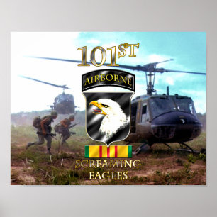 Póster 101st Veterano v2 de Vietnam da divisão