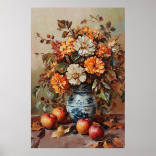 Poster 1080 Flores E Maçãs De Outono