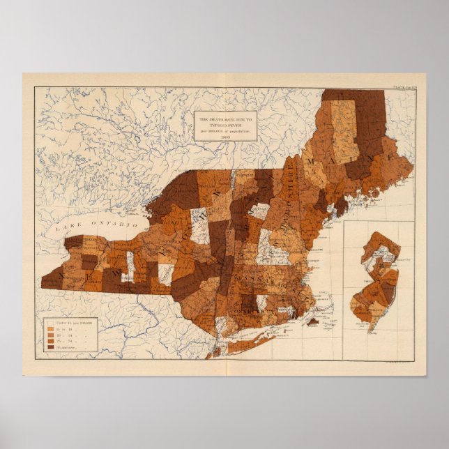 Póster 109 Febre tifoide NY, NJ, Nova Inglaterra (Frente)