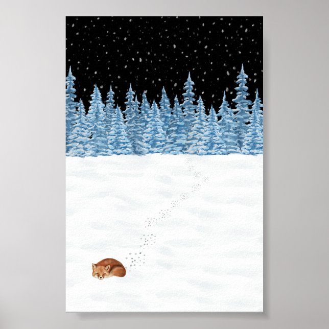 Poster (10,2 x 15,2 cm) - Cena de inverno (Frente)