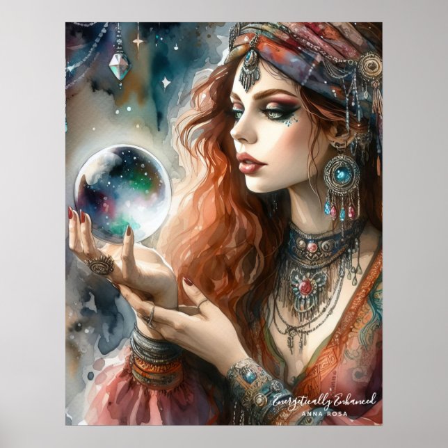 Poster *~* 10 A100 Mulher do Boho Psicológico Gypsy (Frente)