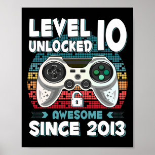 Poster 10 anos Bday Son Boy Engraçado Jogador 10 anos 10