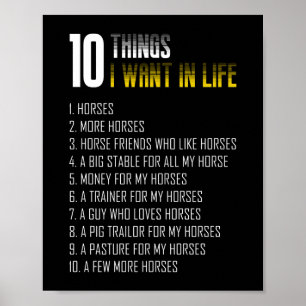 Poster 10 Coisas Que Quero Na Vida São Cavalos Mais Cava