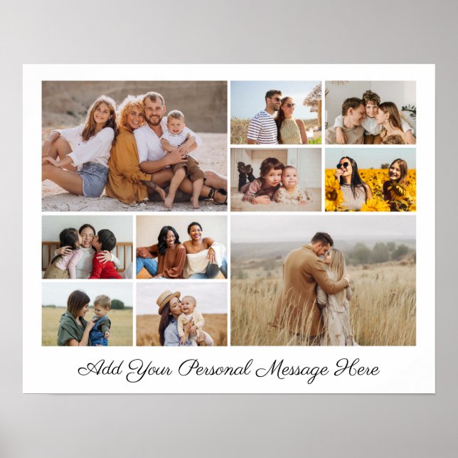 Poster 10 Colagem de Fotos Adicionar Sua Própria Saudação (Frente)