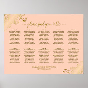 Poster 10 Gráfico de Casamento de Mesas Pêssego de Cora