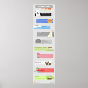 Póster 10 Idiomas coloridos: de azul para a sua cinza