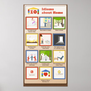 Póster 10 idiomas sobre casa