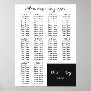 Poster 10 Mesa Gráfico de Casamentos Modernos Elegantes