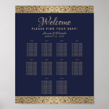 10 Mesa Marinho Blue Wedding Seating Chart Dourada