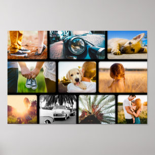Poster 10 Modelo de Colagem de Fotos Quadro Preto