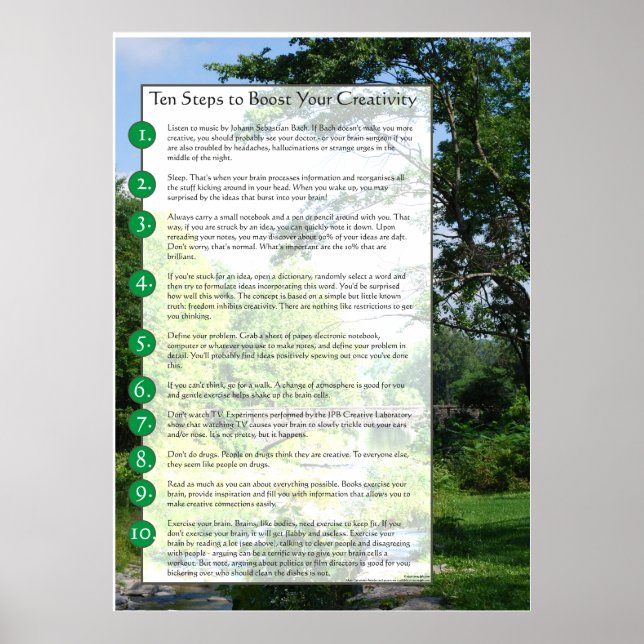 Póster 10 passos para aumentar a sua criatividade (Frente)