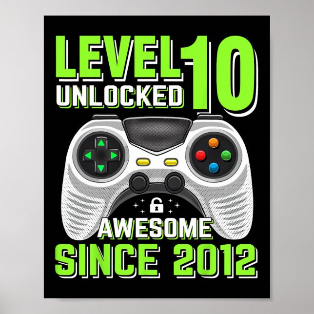 Poster 10 Vídeo Jogo 2012 Desbloqueado 10º Aniversário (Frente)