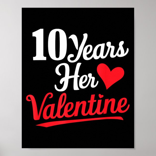 Poster 10 Years Her Valentine _ Anniversary Couples Valen (Frente)