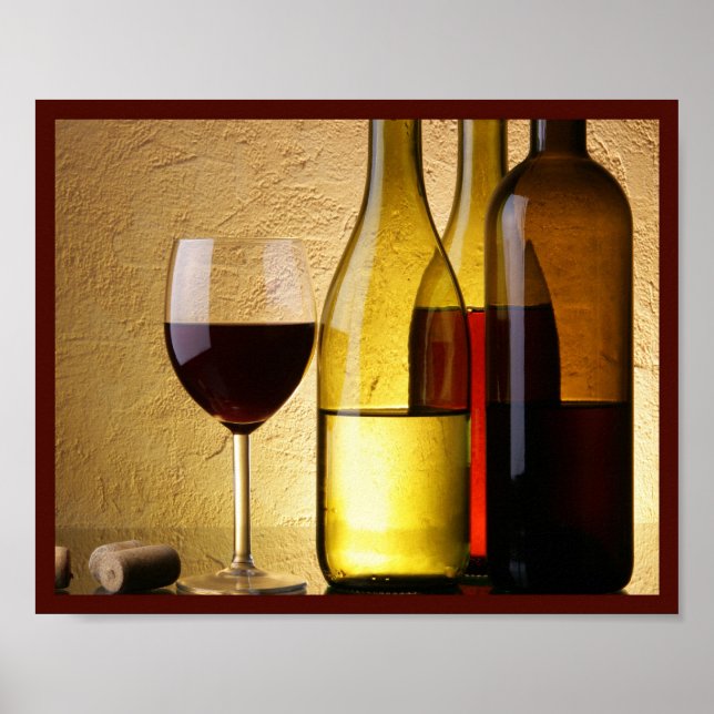 Poster 10x8 Garrafas de Vinho e Arte de Parede de Vidro (Frente)