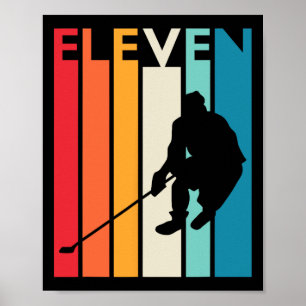Poster 11 Aniversário Presente Onze Vintage Hockey 11 Ano