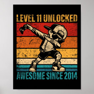 Poster 11 Anos Aniversário Gamer Dabbing Boy 11