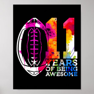 Poster 11 Anos De Aniversário De 11 De Futebol Incrível