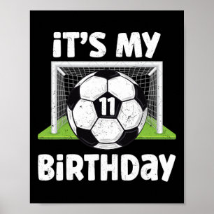 Poster 11 Anos de Idade Futebol 11º Aniversário Jogador C