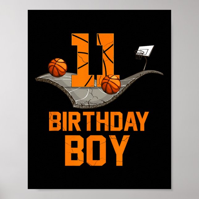 Poster 11 Birthday Basball Jersey 11 anos Boy Bo (Frente)