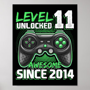 Poster 11 Birthday Boy Level 11 Gamer 11 Year Video Gam