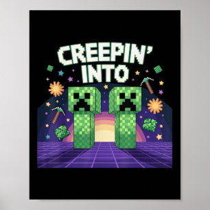 Poster 11 Birthday Gamer Pixel Creepin" Em 11 Vídeo G