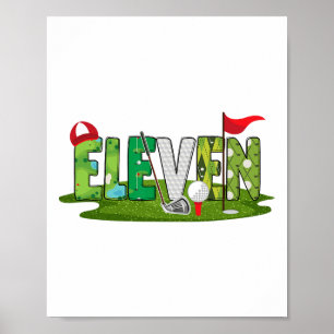 Poster 11 Birthday Golf Tema De 11 Anos Crianças De 11 An