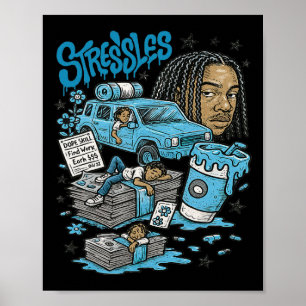 Poster 11 Legenda Estressada Azul Preto Branco 2025 Hallo