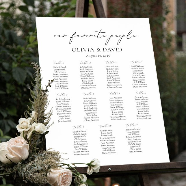 Poster 11 Mesa Simples Nosso Gráfico de Assentos de Pesso (Criador carregado)